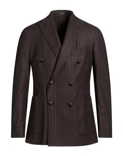 Peserico Man Blazer Chocolate Brown Size 42 Virgin Wool, Cotton