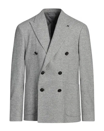 Peserico Man Blazer Grey Size 46 Wool, Silk, Cashmere