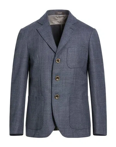 Peserico Man Blazer Slate Blue Size 38 Virgin Wool, Cotton