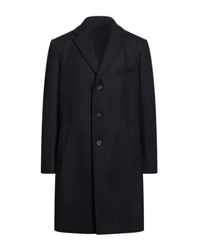 Peserico Man Coat Midnight Blue Size 44 Virgin Wool, Polyamide, Cashmere In Black