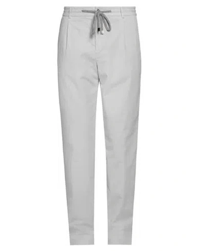 Peserico Man Pants Light Grey Size 36 Cotton, Elastane, Merino Wool, Cashmere In Gray