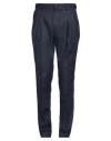 Peserico Man Pants Navy Blue Size 34 Linen, Virgin Wool