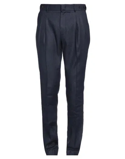 Peserico Man Pants Navy Blue Size 34 Linen, Virgin Wool