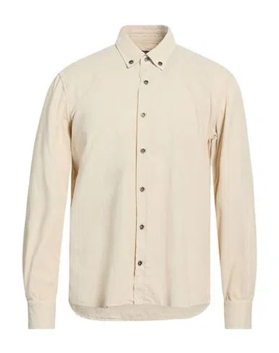 Peserico Man Shirt Beige Size 42 Cotton In Neutral