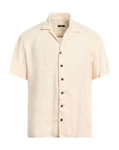 Peserico Man Shirt Beige Size 42 Linen