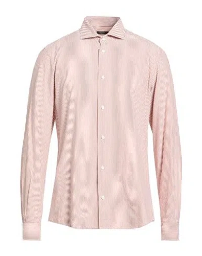 Peserico Man Shirt Camel Size 40 Cotton In Pink