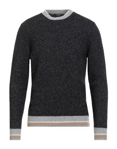Peserico Man Sweater Charcoal Size 42 Virgin Wool, Silk, Cashmere In Gray