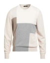 Peserico Man Sweater Cream Size 40 Virgin Wool, Silk, Cashmere