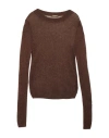 Peserico Man Sweater Dark Brown Size 32 Baby Alpaca Wool, Polyamide, Virgin Wool, Viscose, Metallic In Brown