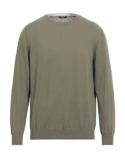 Peserico Man Sweater Military Green Size 40 Cotton