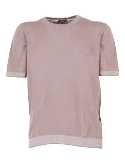 Peserico Knitted Short-sleeve Sweater In Pink