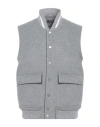 Peserico Man Vest Light Grey Size 42 Virgin Wool, Cashmere, Polyamide In Gold