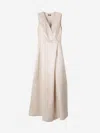 Peserico Maxi Linen Jumpsuit In Beige