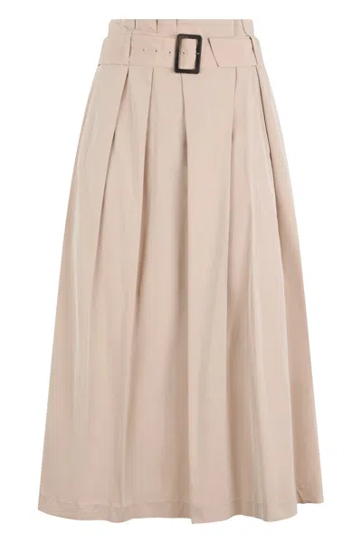 Peserico Maxi Skirt Sand Color With Minimal And Versatile Design. In Neutral