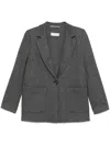 Peserico Mélange-effect Blazer In Grey