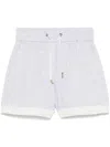 Peserico Mélange-effect Shorts In Grey