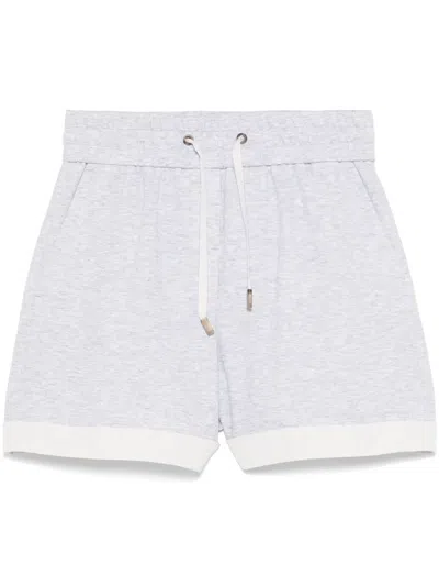 Peserico Mélange-effect Shorts In Brown