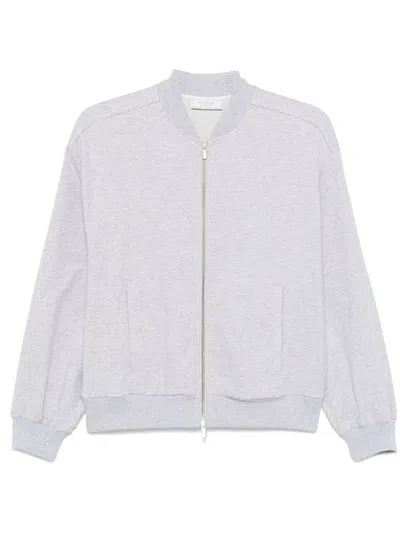 Peserico Bead-embellished Zip-up Sweatshirt In Grey