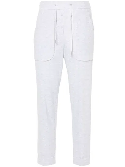 Peserico Mélange-effect Track Pants In Grey