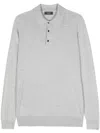 Peserico Long-sleeved Polo Shirt In Gray