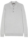 Peserico Long-sleeved Polo Shirt In Gray