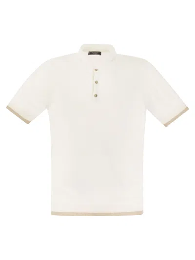 Peserico Men Linen And Cotton Yarn Jersey In White