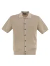 Peserico Polo Cardigan In Pure Cotton Yarn