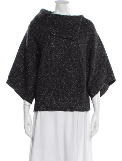 Pre-owned Peserico Merino Wool Bateau Neckline Sweater In Gray