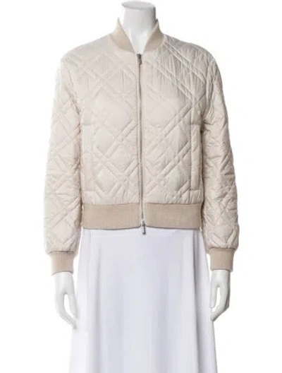 Pre-owned Peserico Merino Wool Bomber Jacket In Neutral