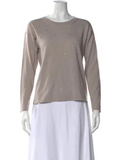 Pre-owned Peserico Merino Wool Crew Neck Sweater In Gray