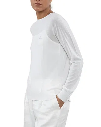 Peserico Merino Wool Long Sleeve Sweater In Plaster White