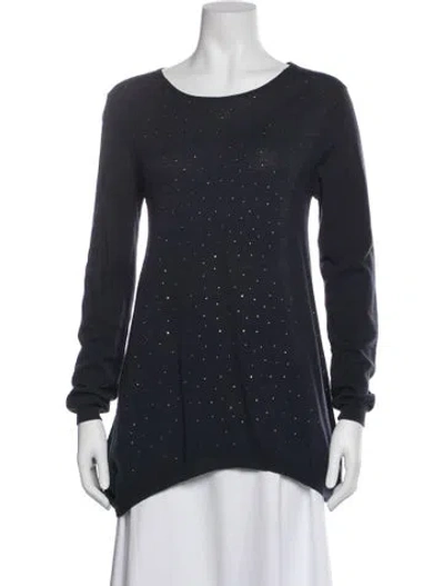 Pre-owned Peserico Merino Wool Scoop Neck Sweater In Gray