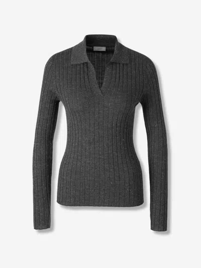 Peserico Merino Wool Sweater In Gray