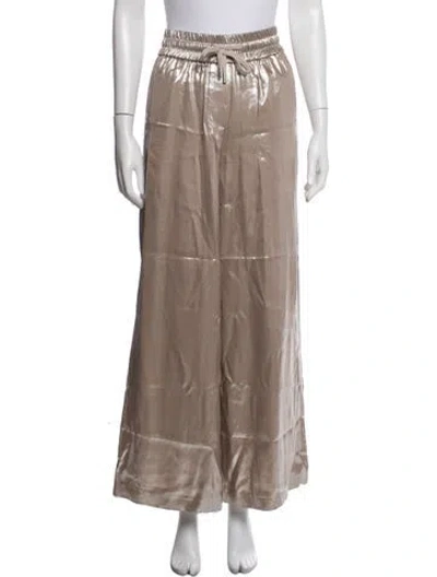 Pre-owned Peserico Merino Wool Wide Leg Pants In Metallic/neutrals