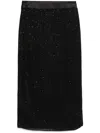 Peserico Mesh Midi Skirt In Black