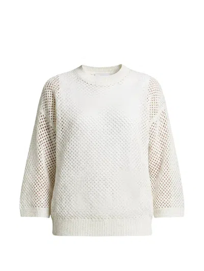 Peserico Mesh-knit Sweater In White