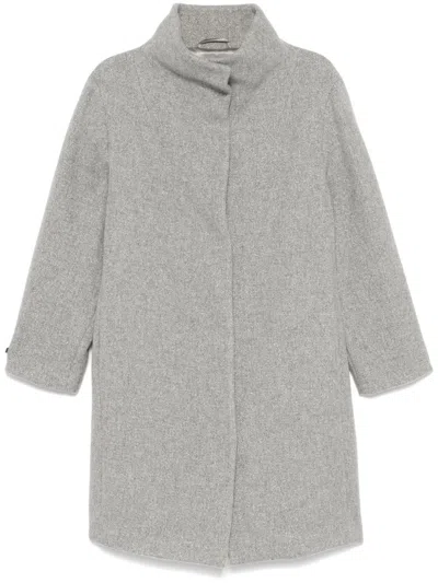 Peserico Metallic Coat In Grey