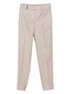 Peserico Tailored Beige Trousers With Cuffed Hems In Neutral