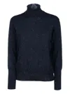 Peserico Metallic-fleck Turtleneck Sweater In Blue