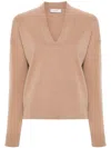 Peserico Metallic-threading Jumper In Brown