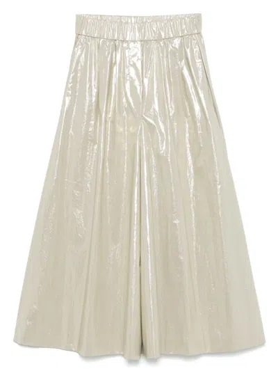 Peserico Metallic Trousers In Green