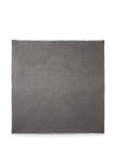 Peserico Metallic-thread Frayed Scarf In Gray