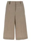 Peserico Micro Houndstooth Long Bermuda Shorts Bermuda And Short Beige In Sand