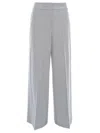 Peserico Micro Houndstooth Palazzo Trousers In Gray