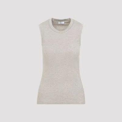 Peserico Micro-rib Cotton And Lurex T-shirt In White