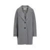 Peserico Mid-length Grey Coat With Notched Lapel In Gray