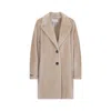 Peserico Mid-length Tailored Coat In Alpaca Blend In Multi