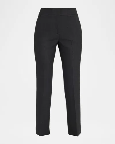 Peserico Mid-rise Cropped Slim Pants In Gray
