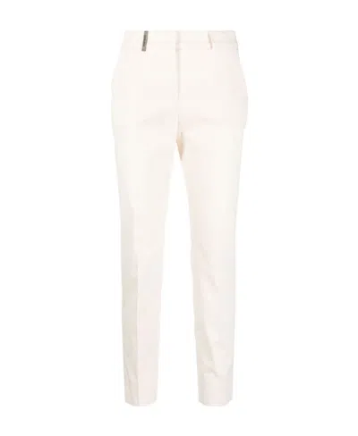 Peserico Mid-rise Cropped Trousers In White