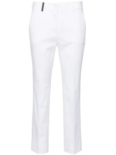 Peserico Mid-rise Tailored Trousers In White
